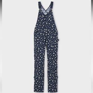 NWOT Duluth Heirloom Gardening Bib Slim Leg Overalls - Navy Daisy